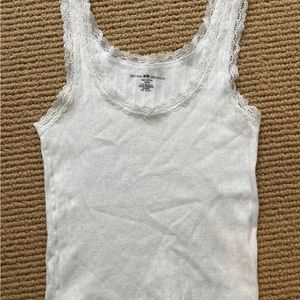 Brandy Melville white laced tank top